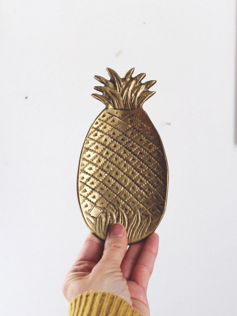 Vintage Brass Pineapple Trinket Dish Mid Century Modern MCM